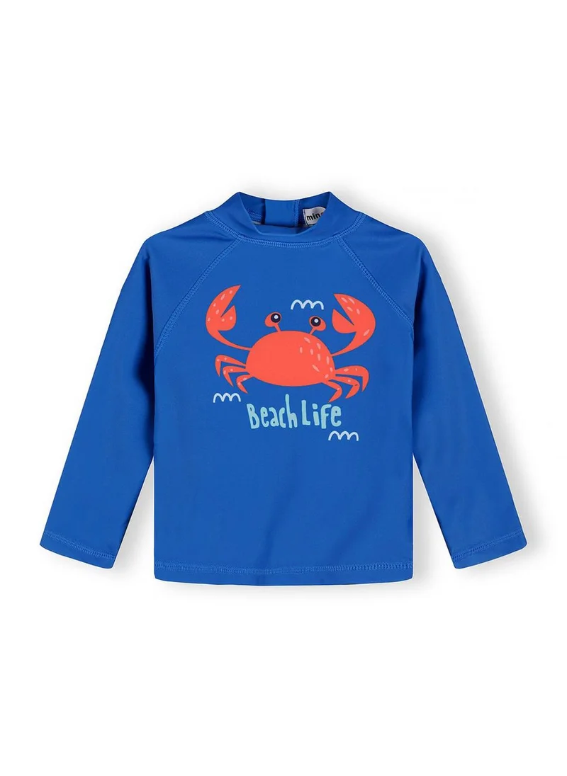 مينوتي Boys rash vest set blue crab print adjustable waistband